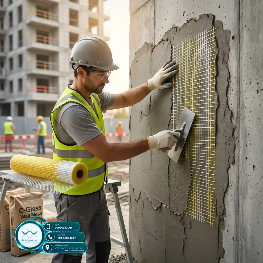 کاهش هزینه اجرای وال مش با استفاده از مش C-Glass باکیفیت