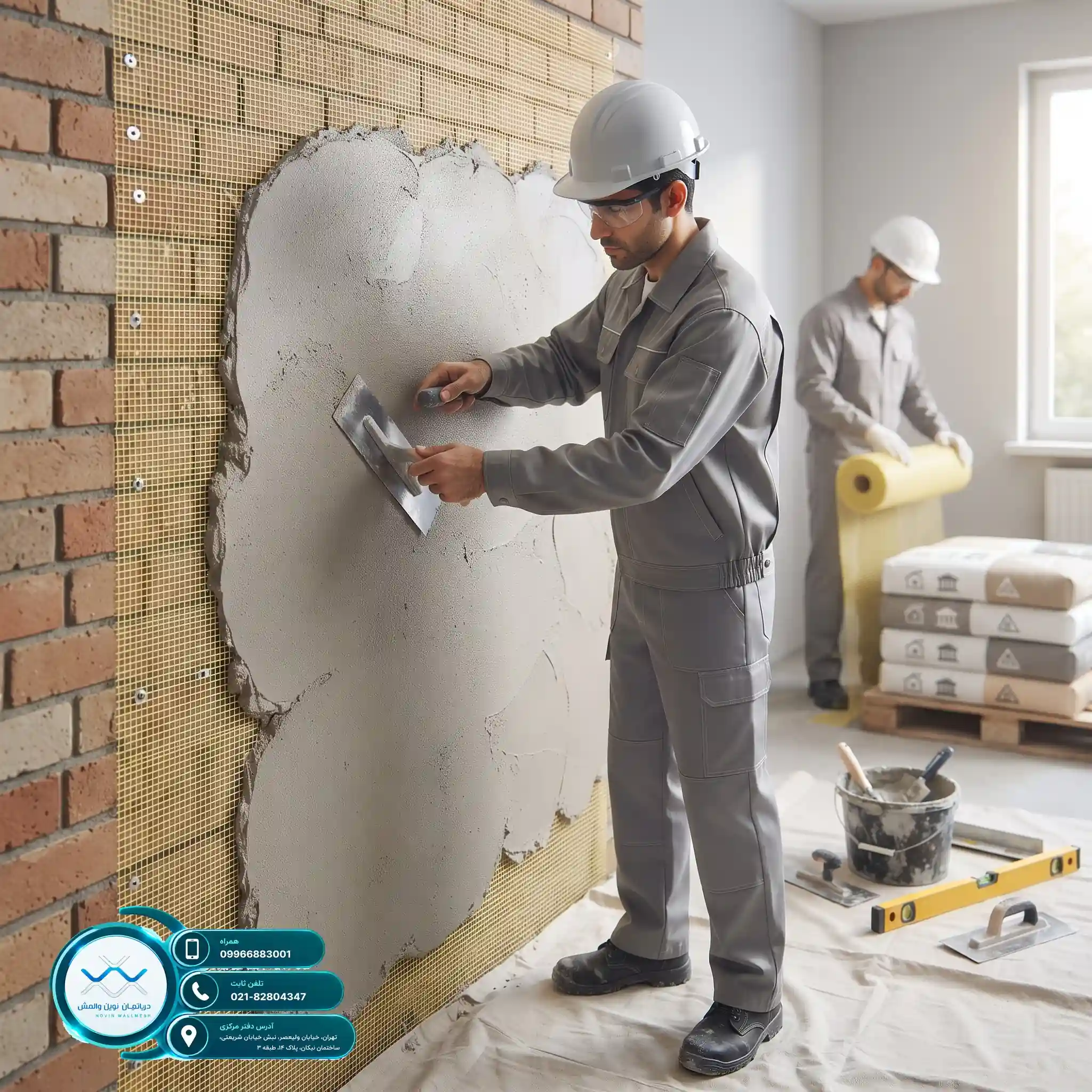 کاهش چشمگیر هزینه اجرای وال مش با پلاستر پایه گچی استاندارد